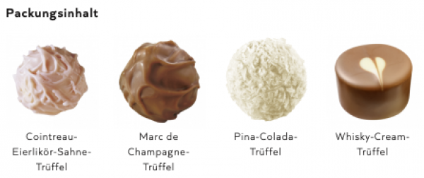 Cocktail-Ballotin Claire, EH Chocoladen, handgefertigte, Trüffel, 4fach sortiert